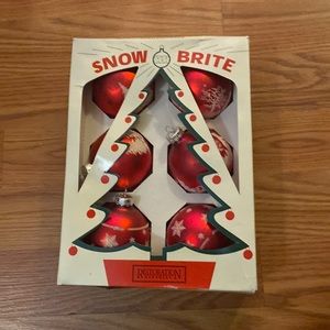 Vintage snow brite ornaments